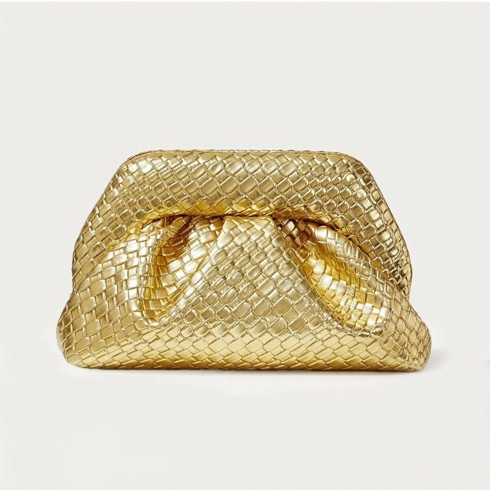 Gold Woven Clutch Bag-NWT