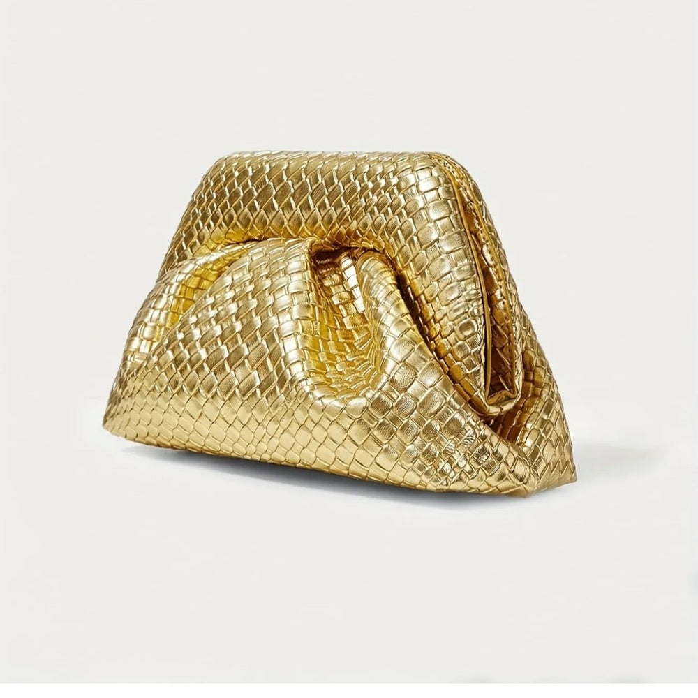 Gold Woven Clutch Bag-NWT