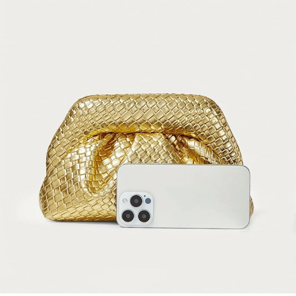 Gold Woven Clutch Bag-NWT