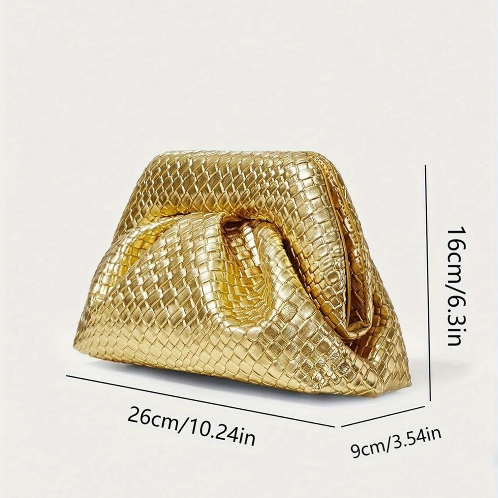 Gold Woven Clutch Bag-NWT