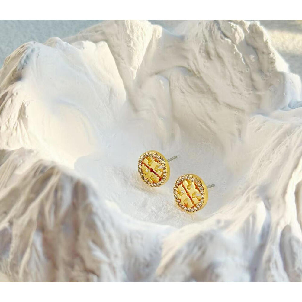 Tory Burch Iconic Logo Stud Earrings