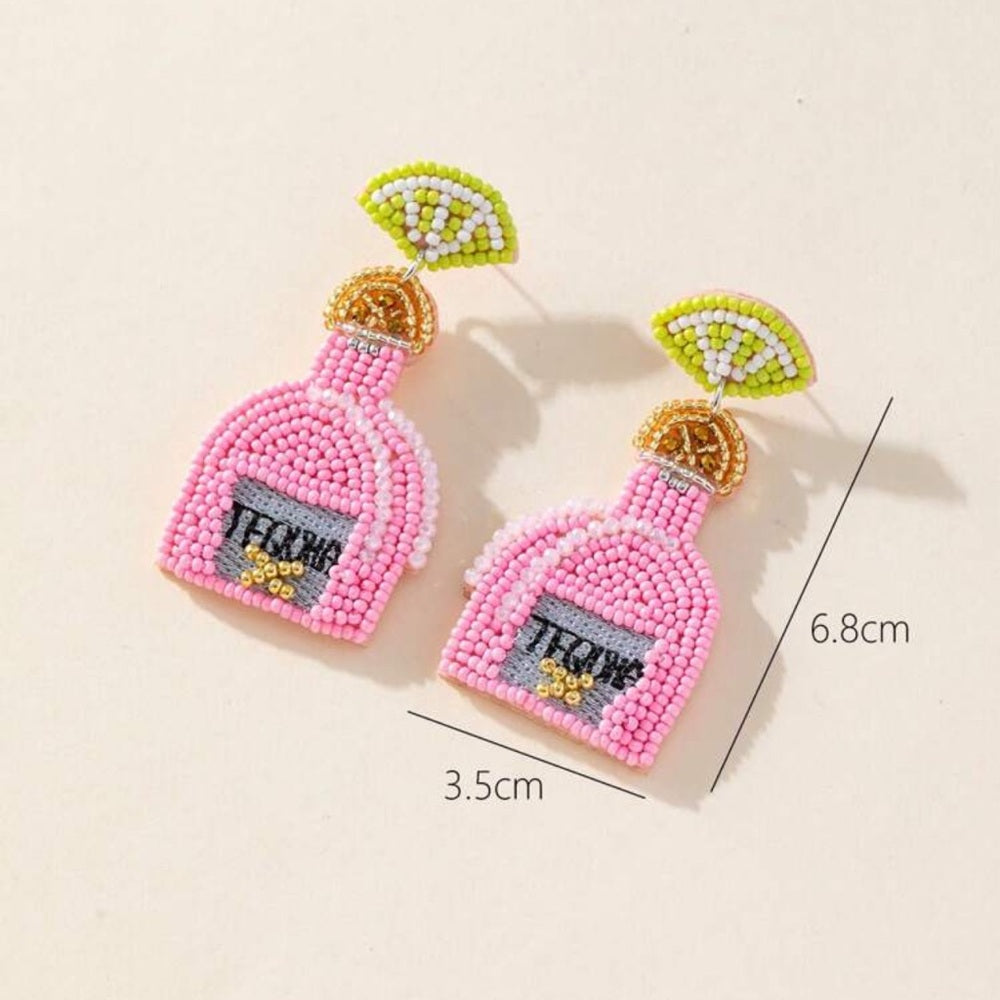 Tequila Pink Beaded Earrings nwt