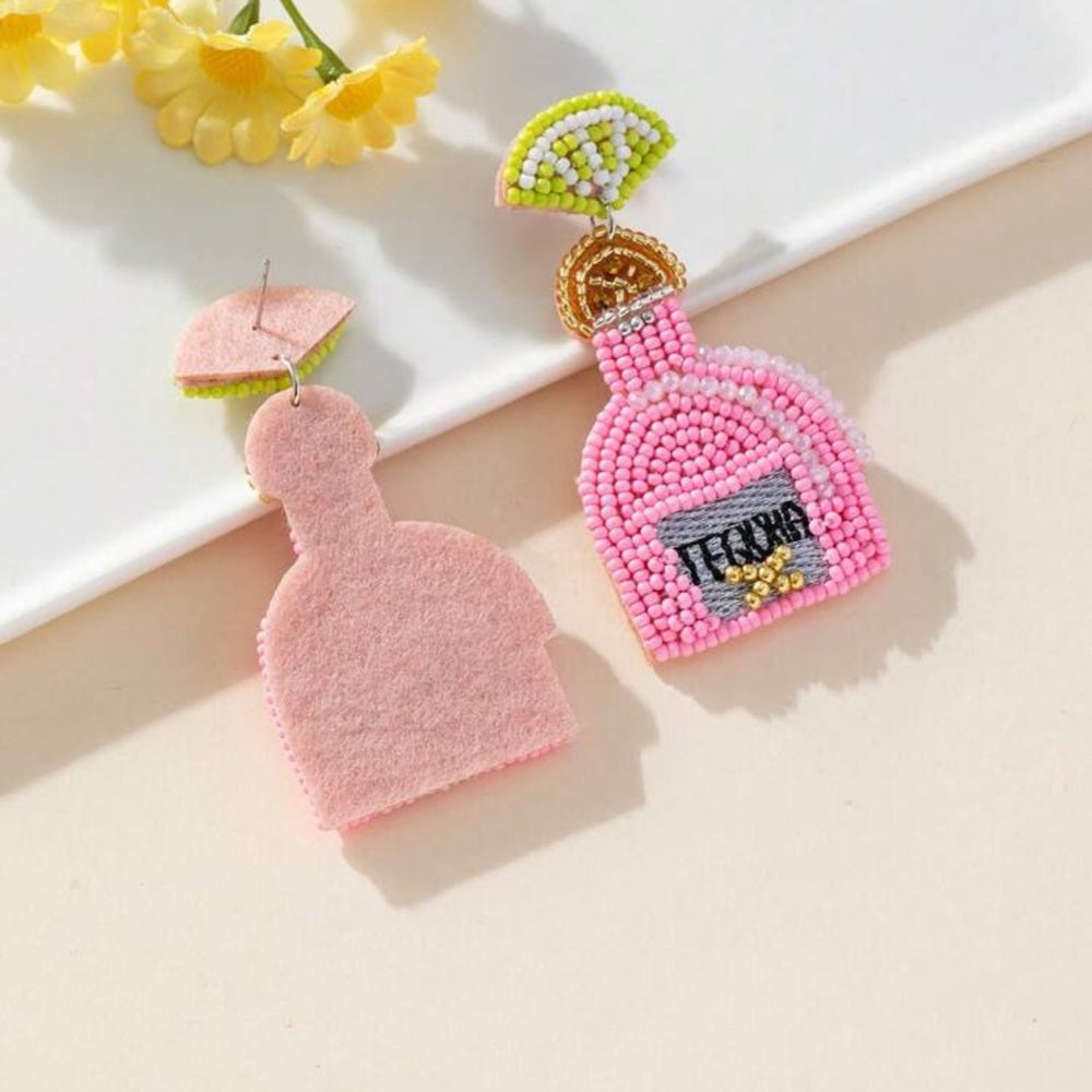 Tequila Pink Beaded Earrings nwt