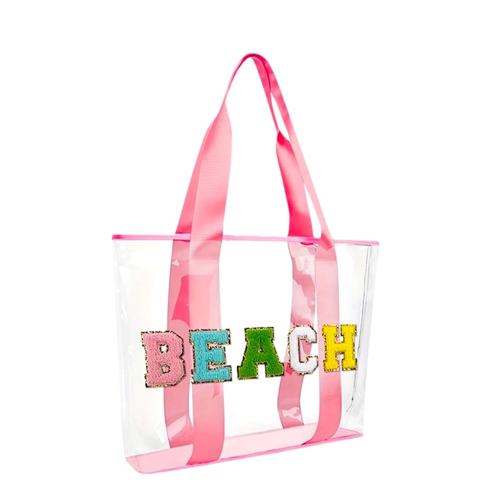 Pink Transparent Beach Tote Bag-nwt