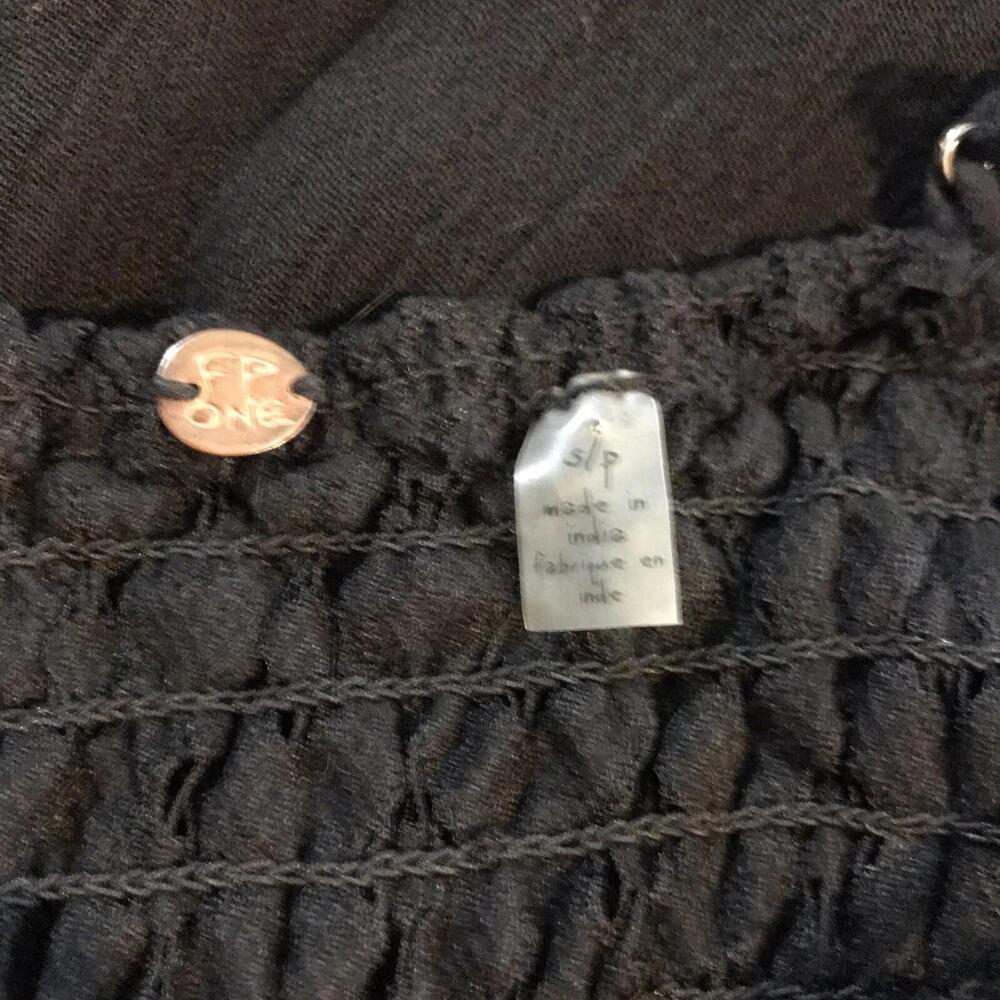 Free People Elegant Black Maxi Dress with Lace Details