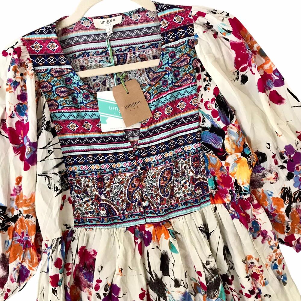 Umgee USA Floral Embroidered Dress - Vibrant & Stylish