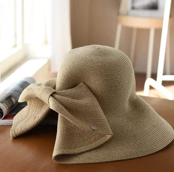 Tri-Color Mixed Line French Style Sun Hat