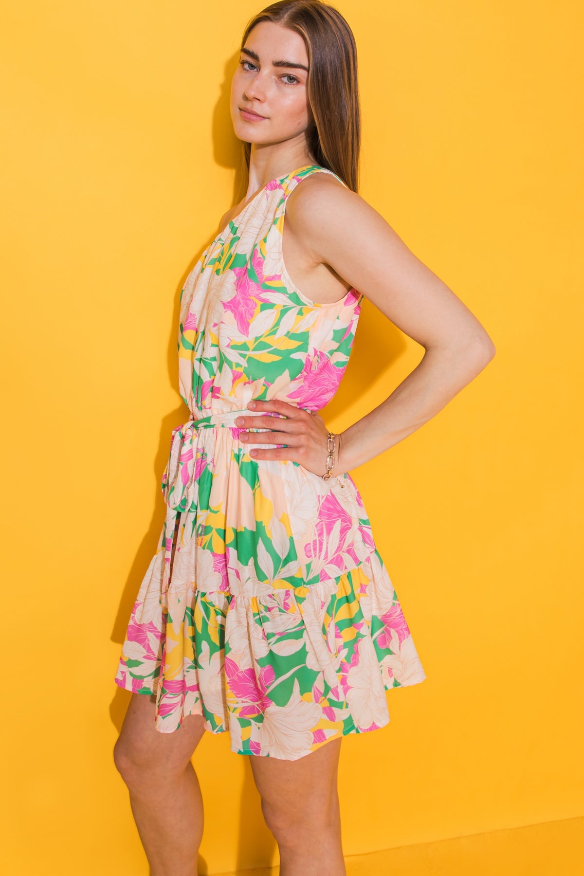 A PIECE OF MY HEART WOVEN MINI DRESS