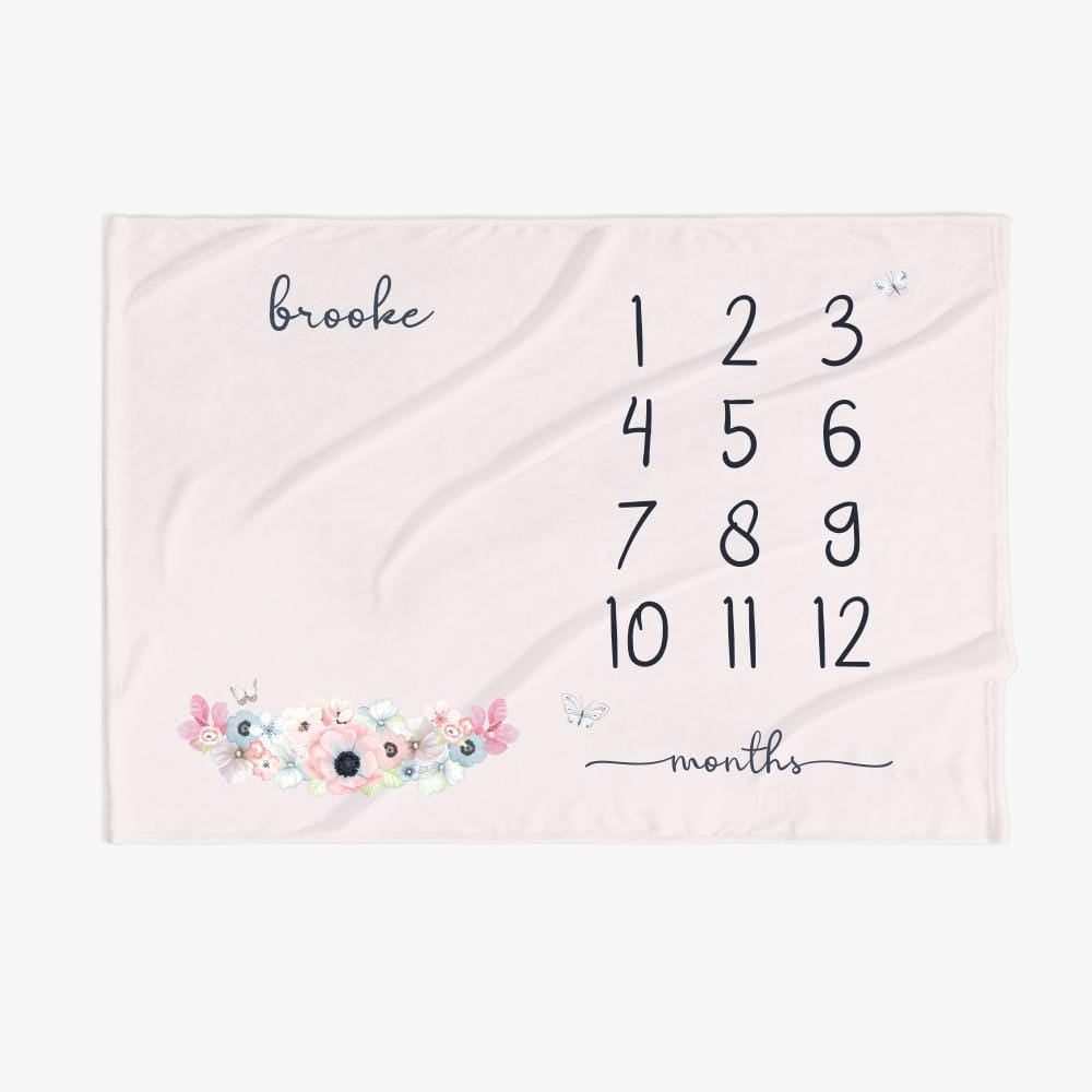 30 x 40 Personalized Name Baby Months Blanket