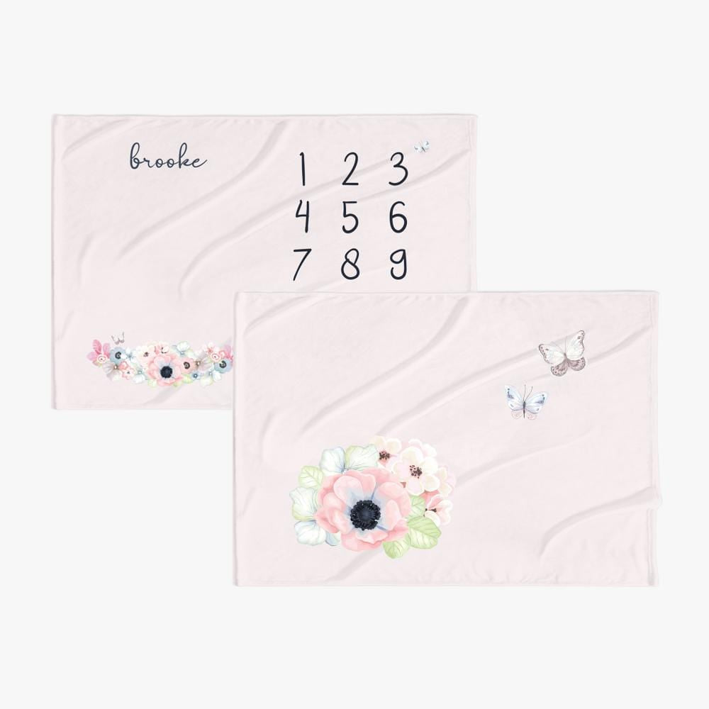 30 x 40 Personalized Name Baby Months Blanket