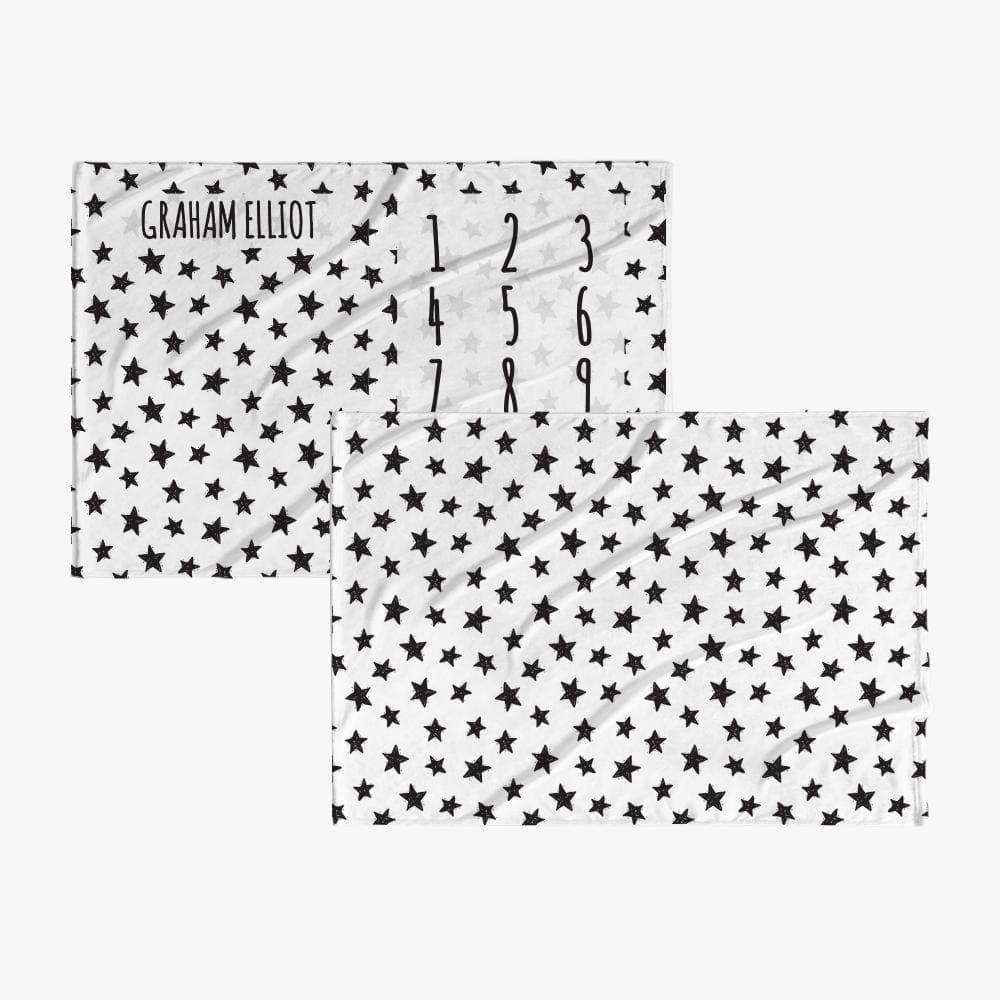 30 x 40 Stars Personalized Baby Months Blanket w Name