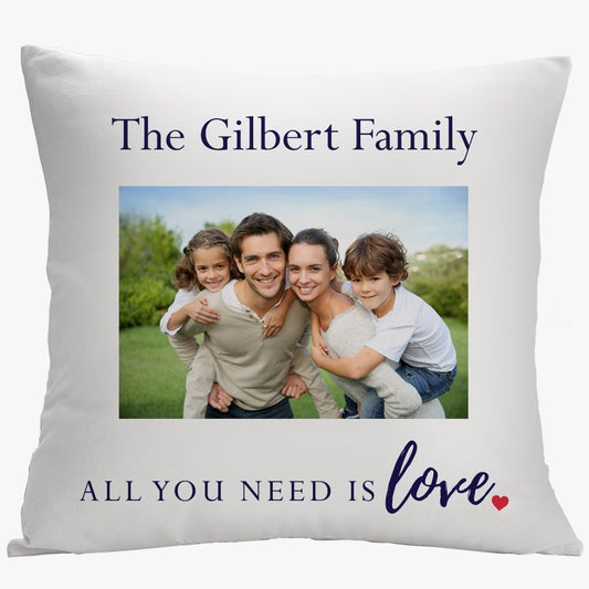 All You Need Is Love Personalized Photo Pillow Case | Custom Pillow Throw