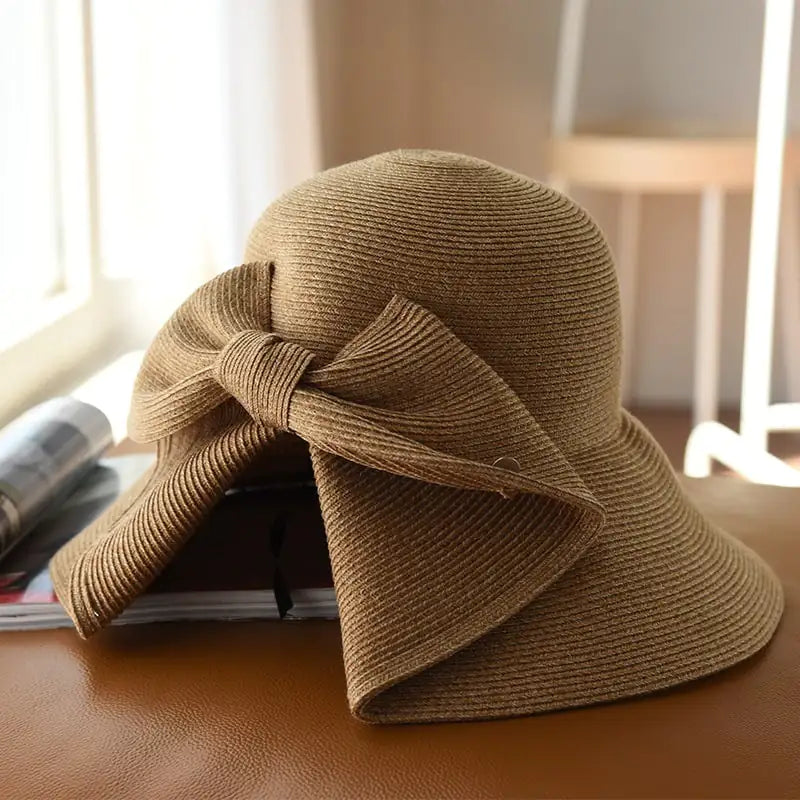 Tri-Color Mixed Line French Style Sun Hat